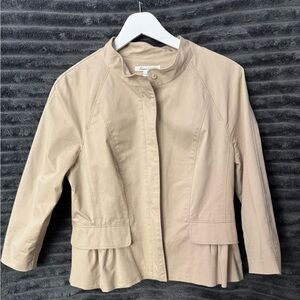 Kenneth Cole Light Tan cropped Zip Up Blazer